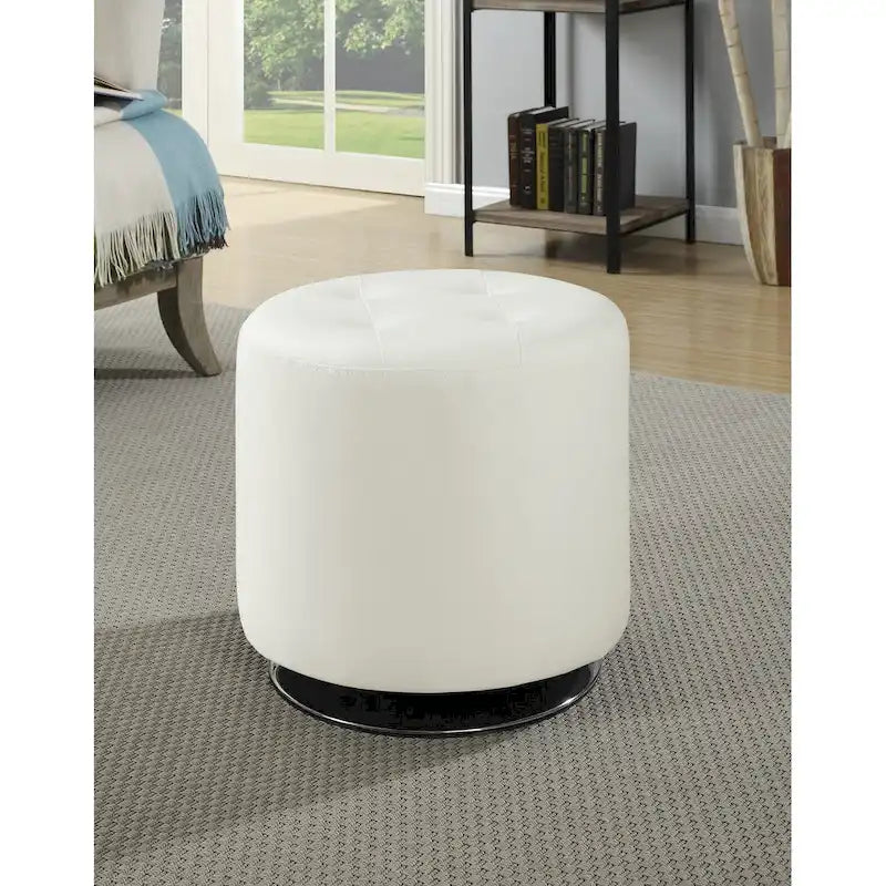 Pouf rond en similicuir