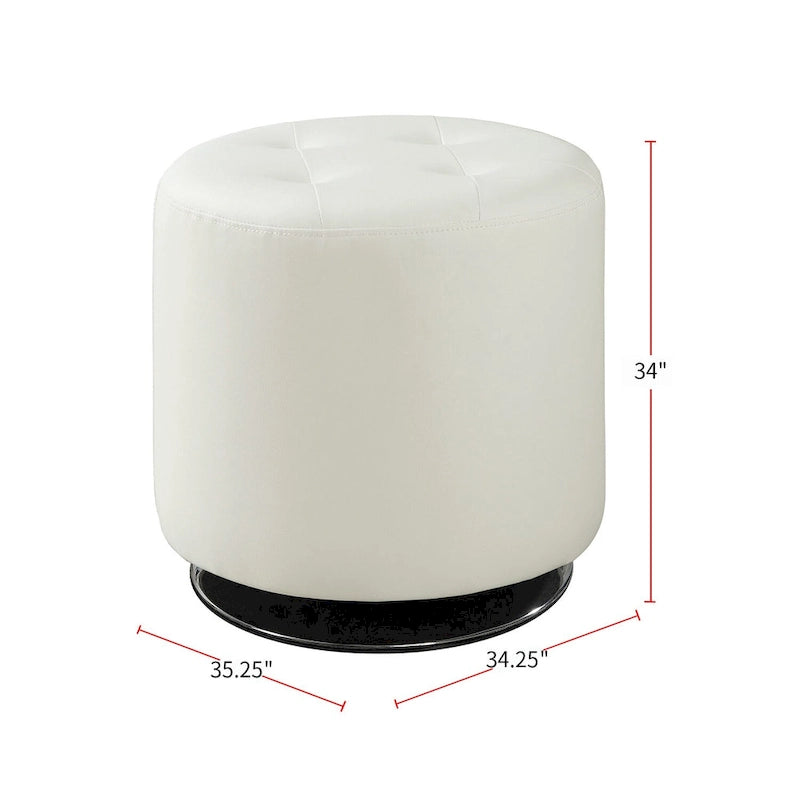 Pouf rond en similicuir