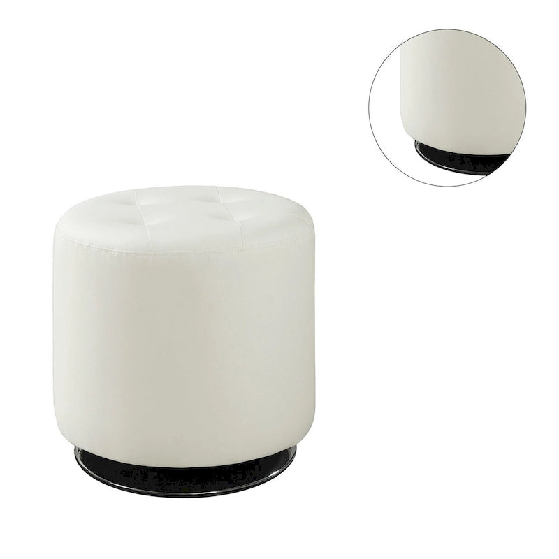 Pouf rond en similicuir