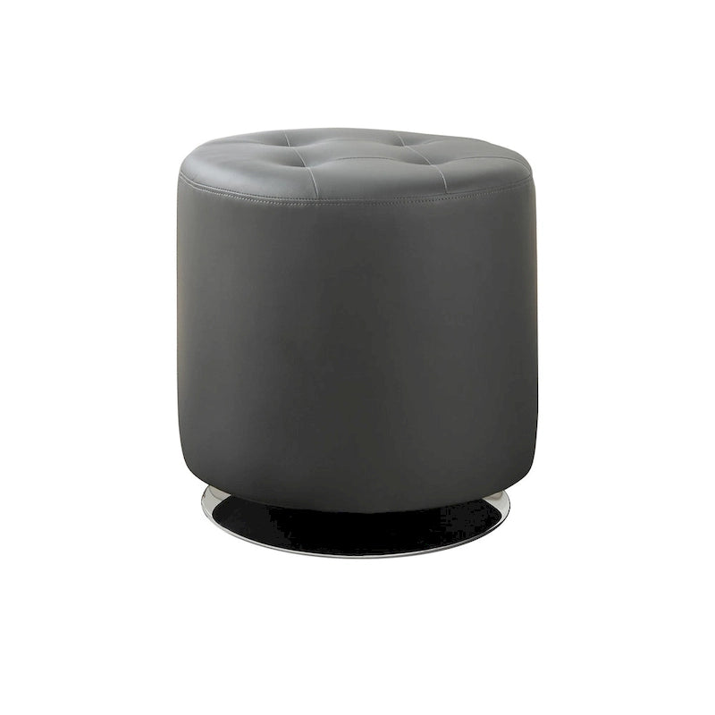 Pouf rond en similicuir