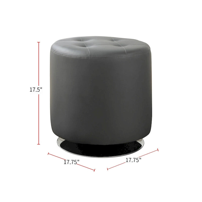 Pouf rond en similicuir