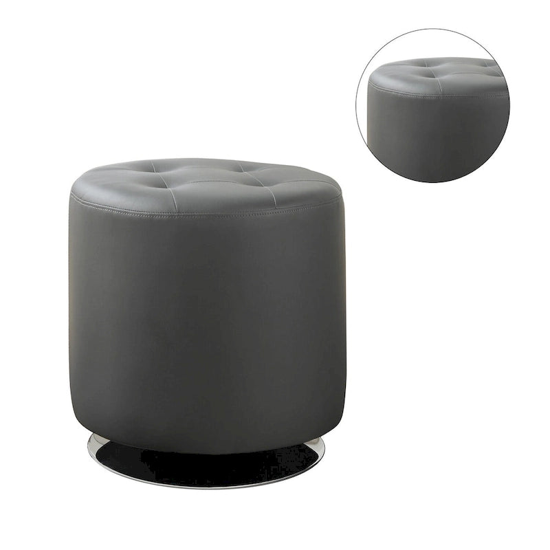 Pouf rond en similicuir