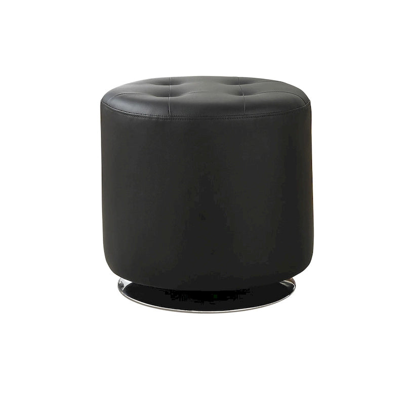 Pouf rond en similicuir