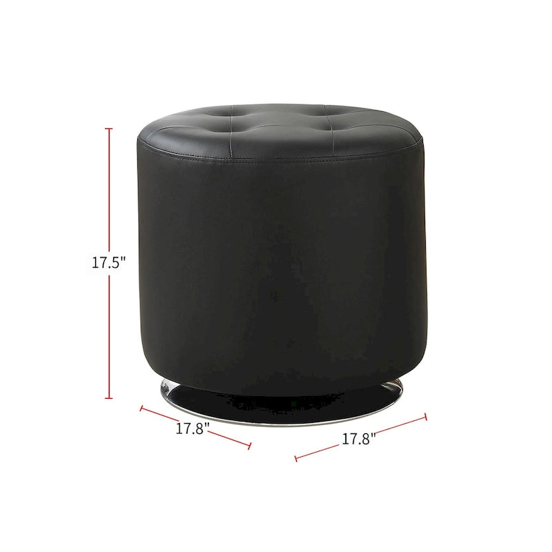 Pouf rond en similicuir