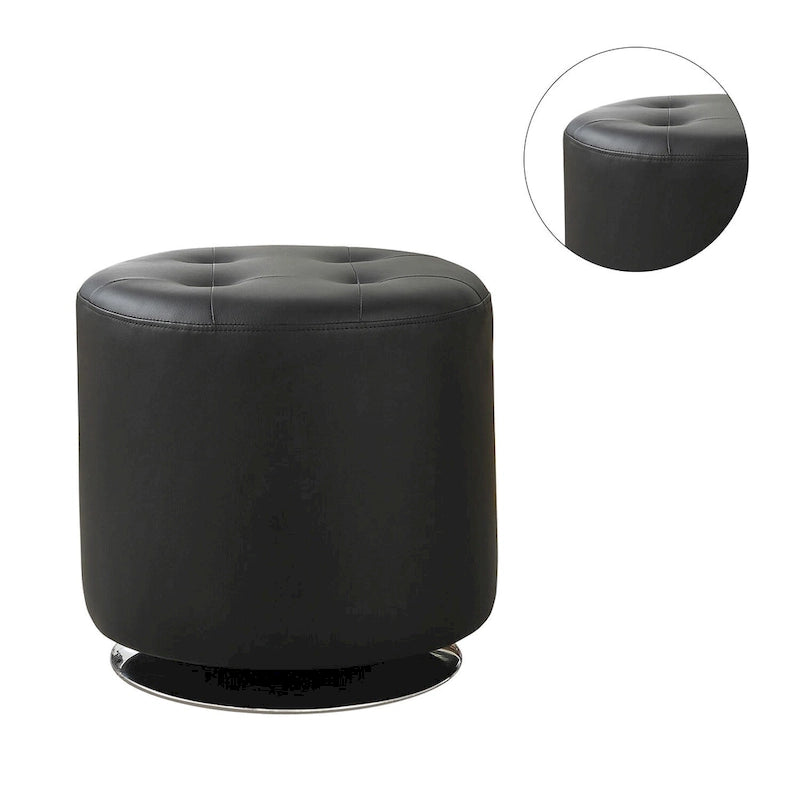 Pouf rond en similicuir
