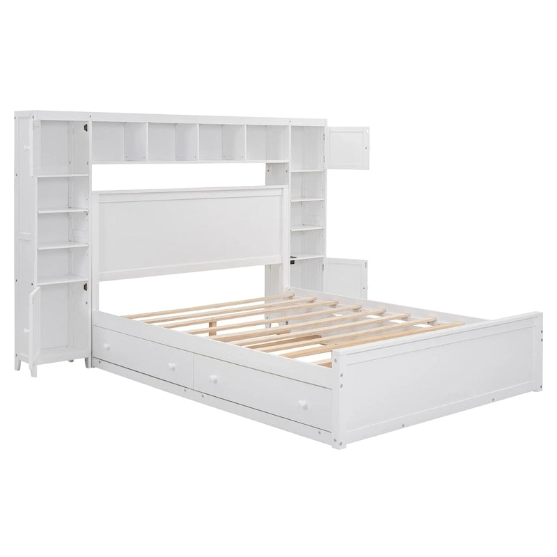 Lit double en bois massif couleur expresso