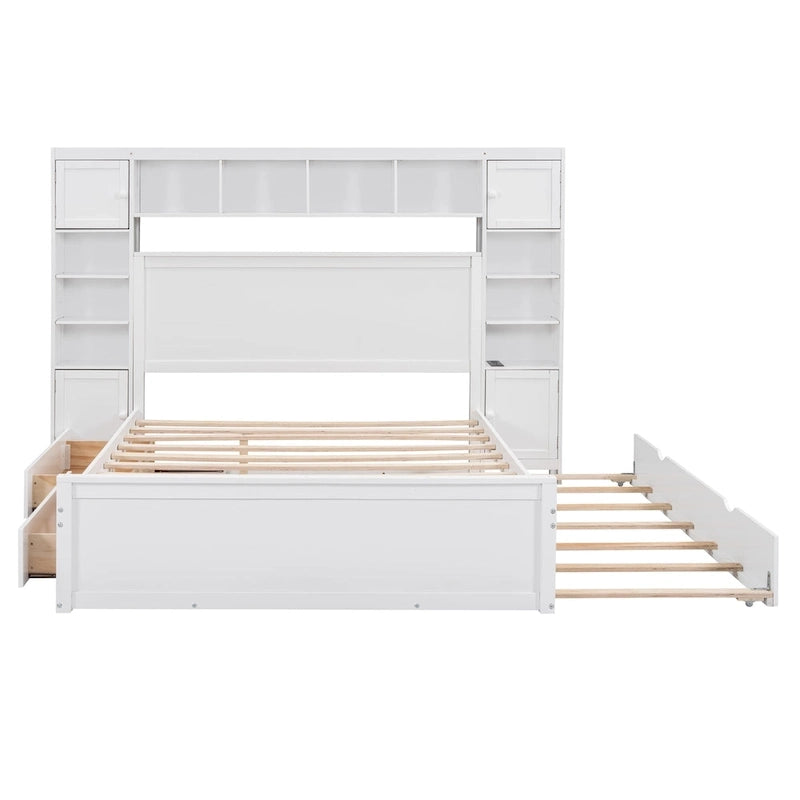 Lit double en bois massif couleur expresso