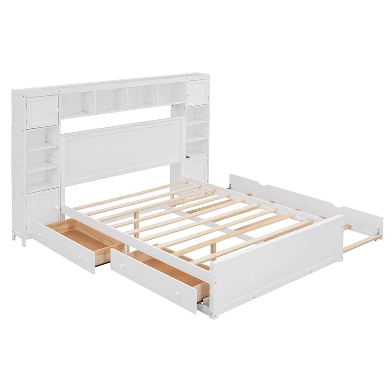 Lit double en bois massif couleur expresso
