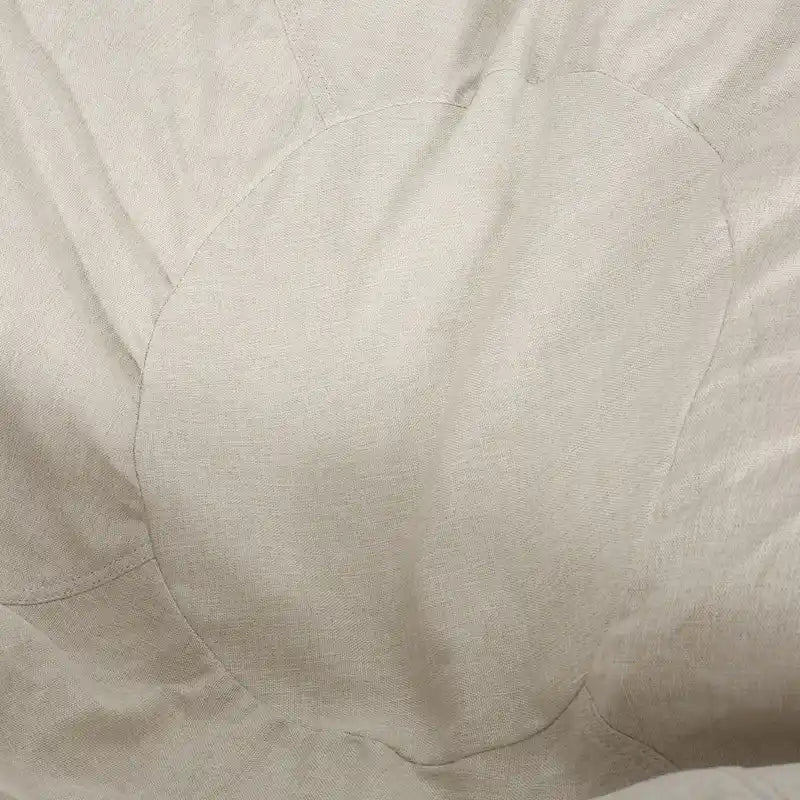 Canapé pouf bicolore en tissu et similicuir de 5 pieds au style moderne.