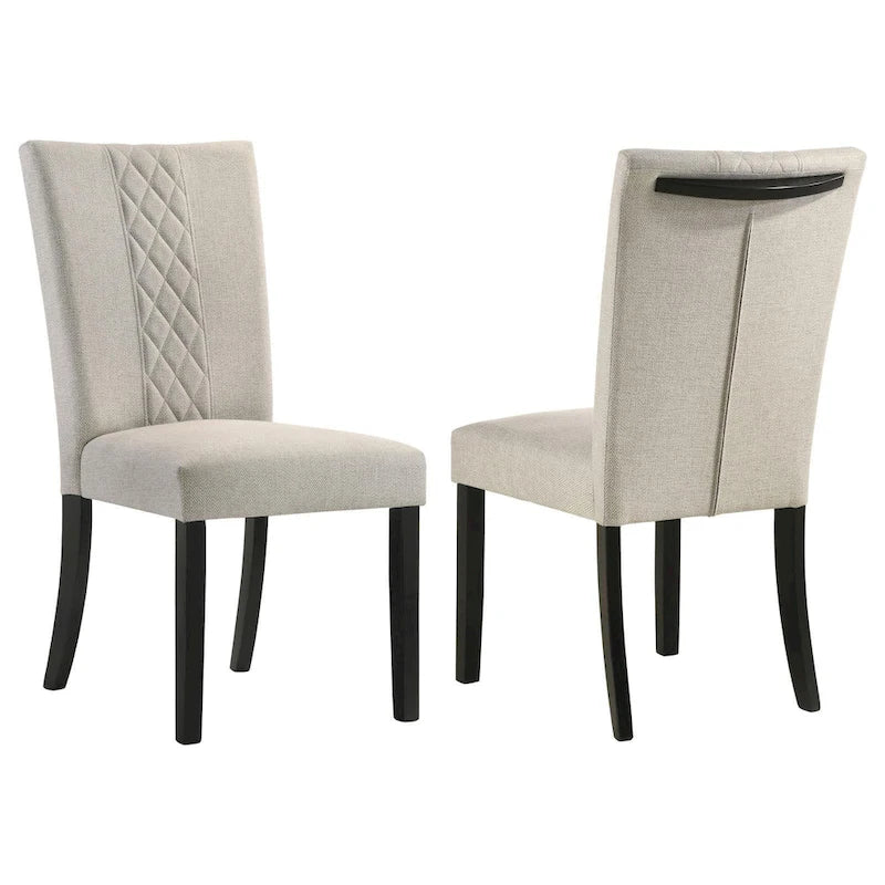 Chaises de salle à manger rembourrées beige et noir