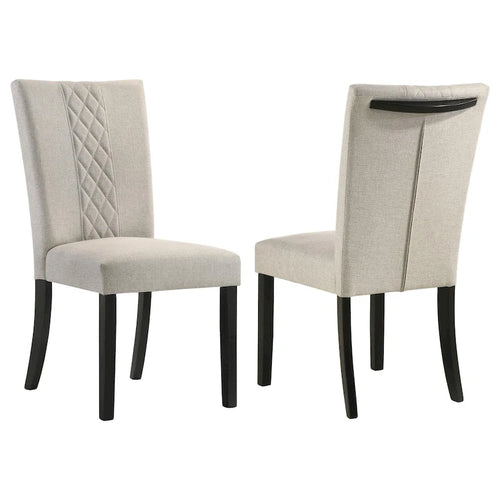 Chaises de salle à manger rembourrées beige et noir