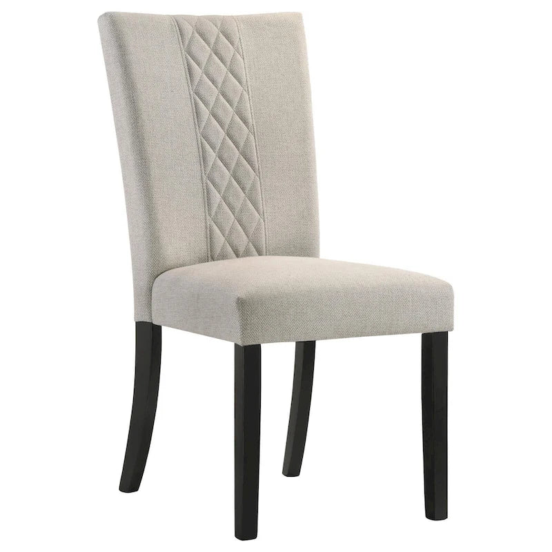 Chaises de salle à manger rembourrées beige et noir