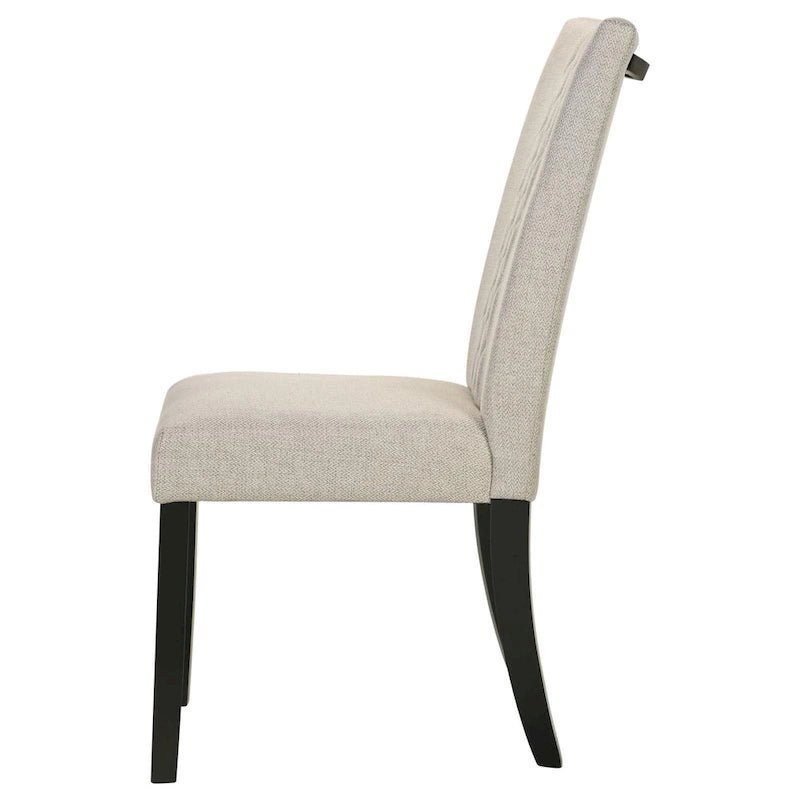 Chaises de salle à manger rembourrées beige et noir