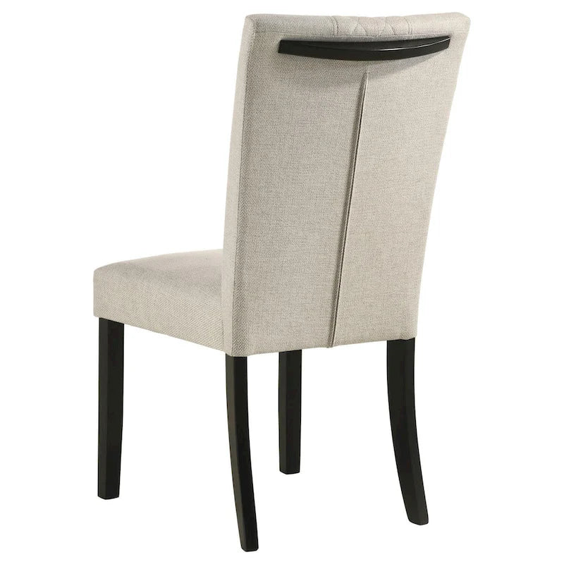 Chaises de salle à manger rembourrées beige et noir