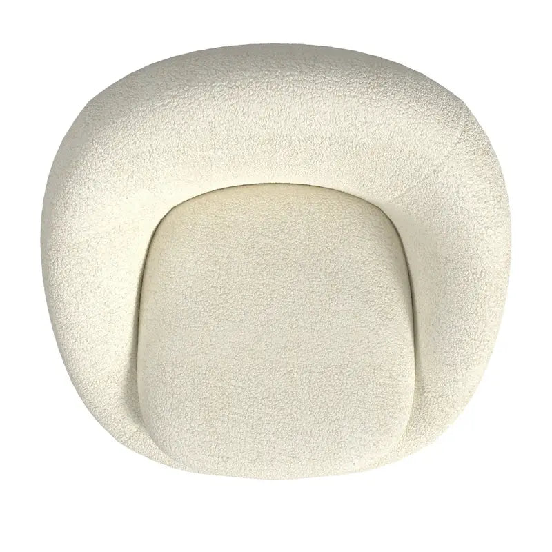 Fauteuil pivotant rond en sherpa blanc