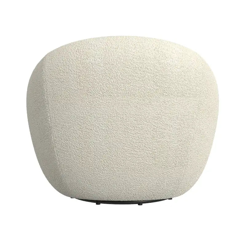 Fauteuil pivotant rond en sherpa blanc