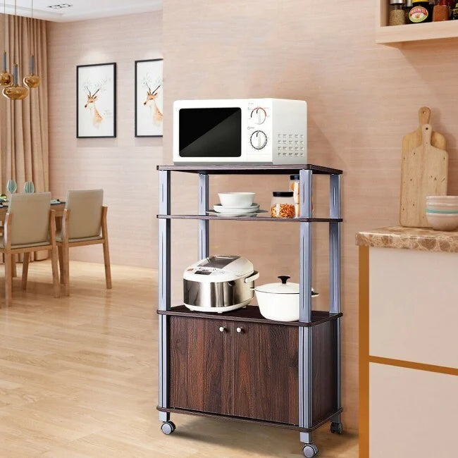 Support de chariot de rangement roulant pour micro-ondes