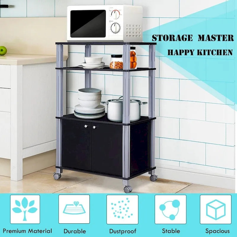 Support de chariot de rangement roulant pour micro-ondes