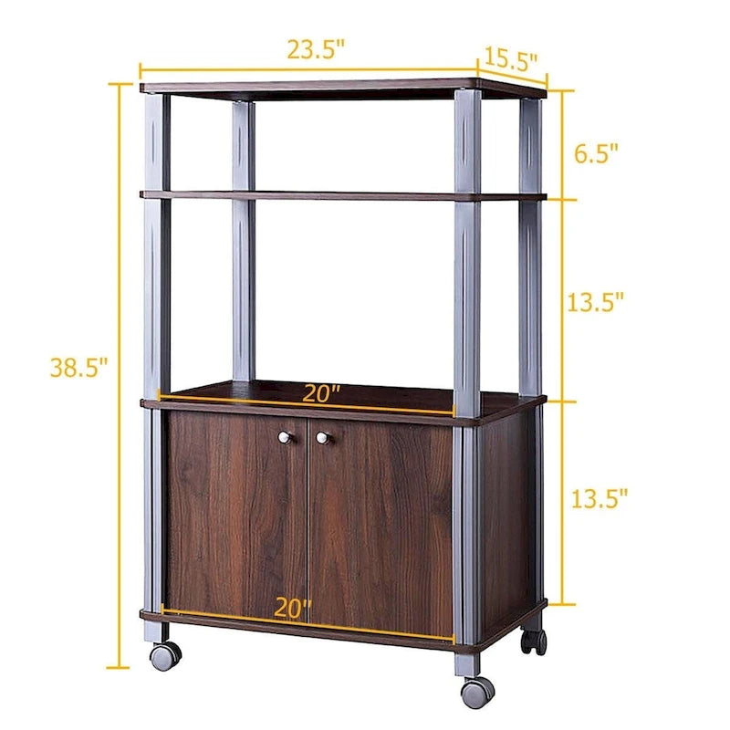 Support de chariot de rangement roulant pour micro-ondes