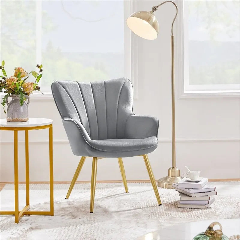 Fauteuil de salon en velours de style moderne