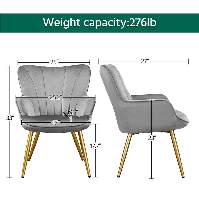 Fauteuil de salon en velours de style moderne