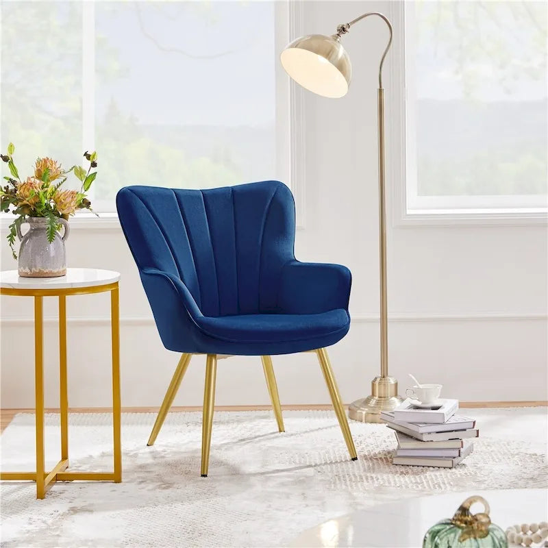 Fauteuil de salon en velours de style moderne