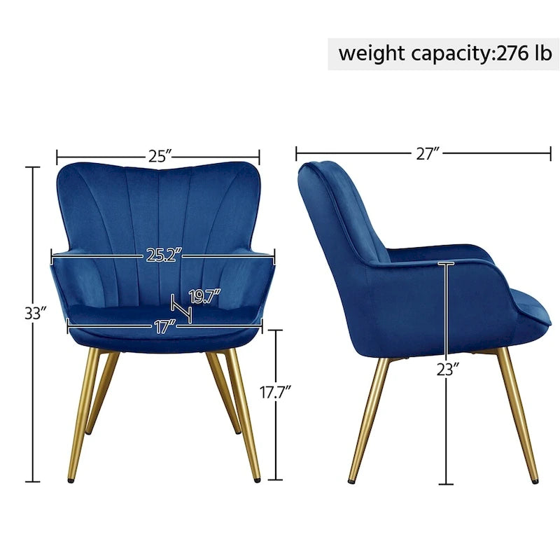 Fauteuil de salon en velours de style moderne