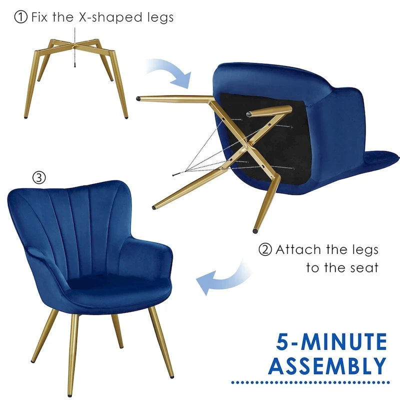 Fauteuil de salon en velours de style moderne