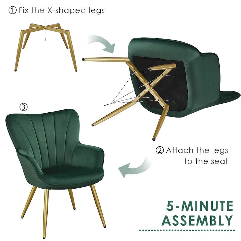 Fauteuil de salon en velours de style moderne