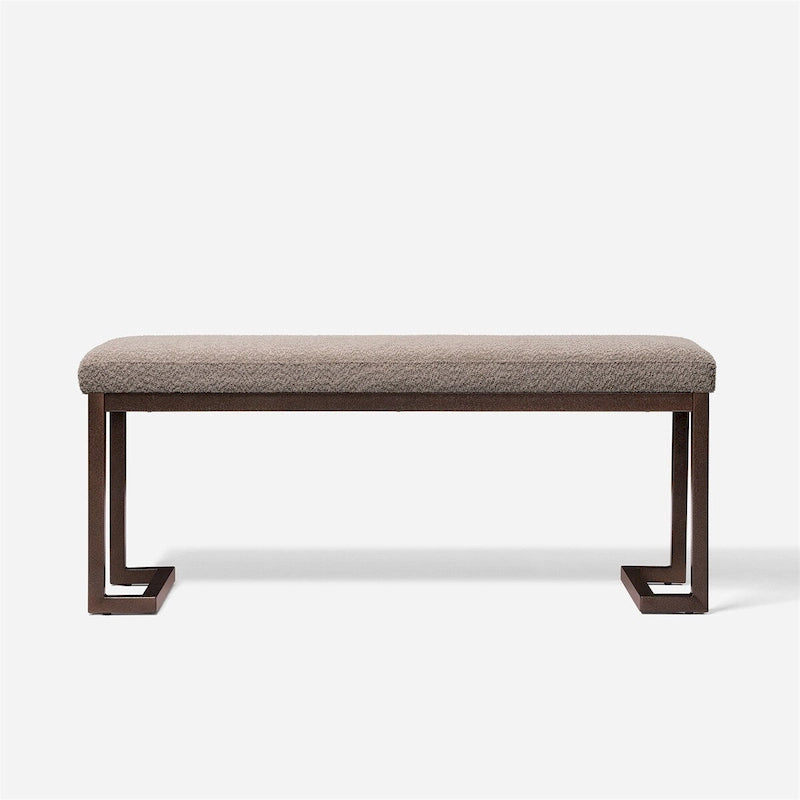 Banc design contemporain en tissu bouclé