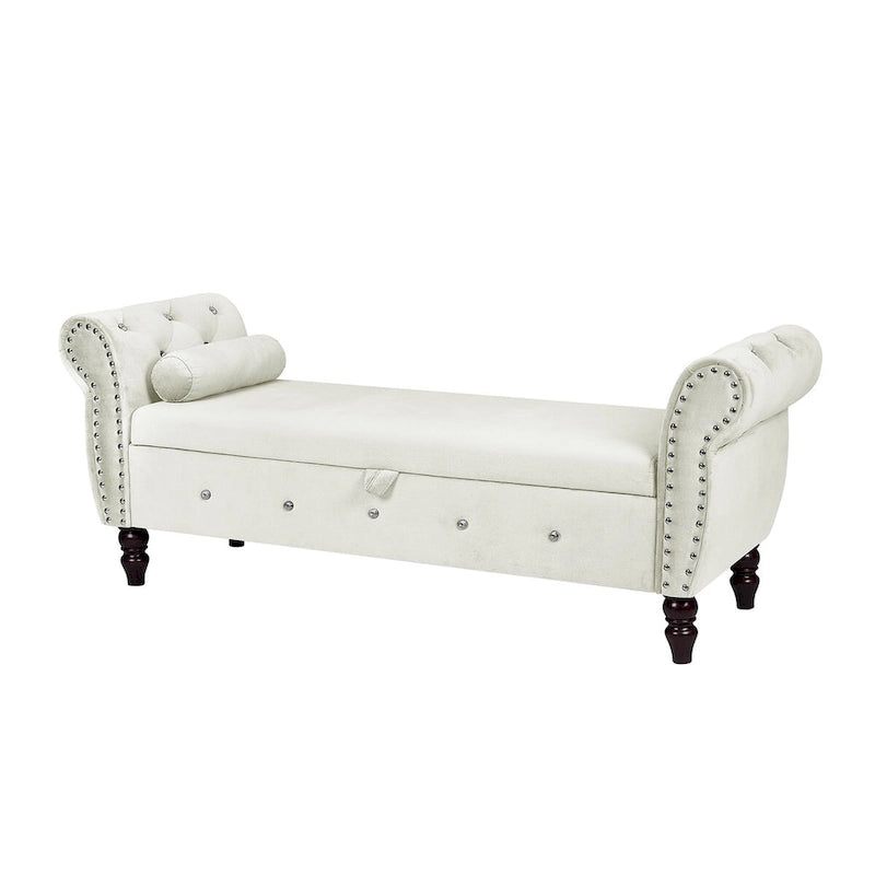 Banc de chambre en velours de 63,4 pouces