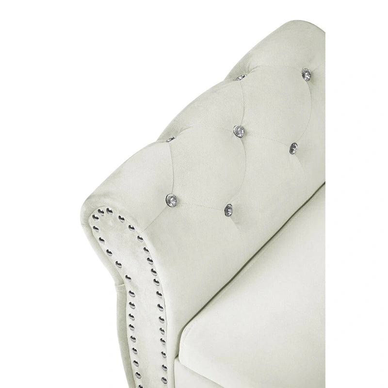 Banc de chambre en velours de 63,4 pouces