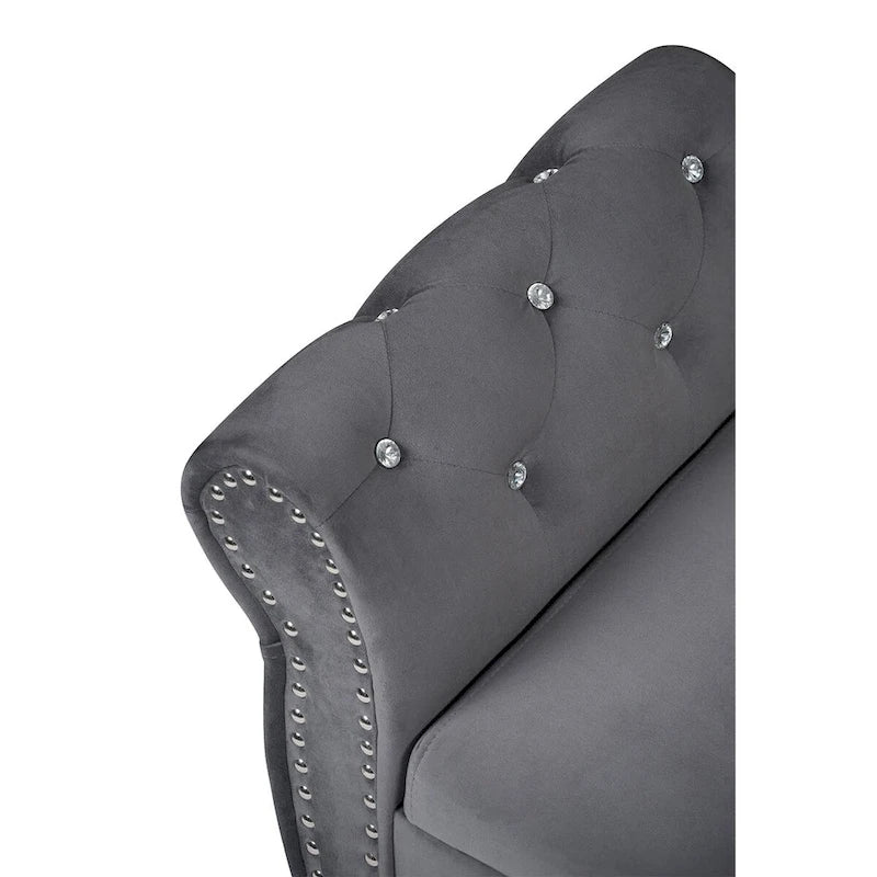 Banc de chambre en velours de 63,4 pouces