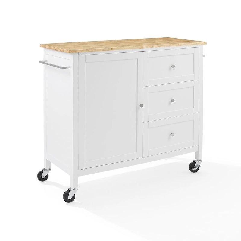 Îlot/desserte de cuisine avec plateau en bois - 18 p x 42,13 l x 37,5 h