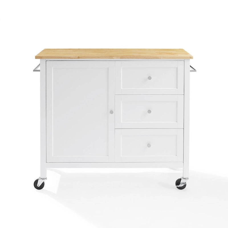 Îlot/desserte de cuisine avec plateau en bois - 18 p x 42,13 l x 37,5 h