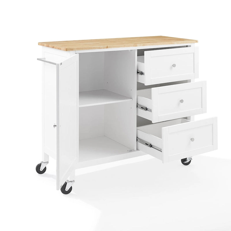 Îlot/desserte de cuisine avec plateau en bois - 18 p x 42,13 l x 37,5 h