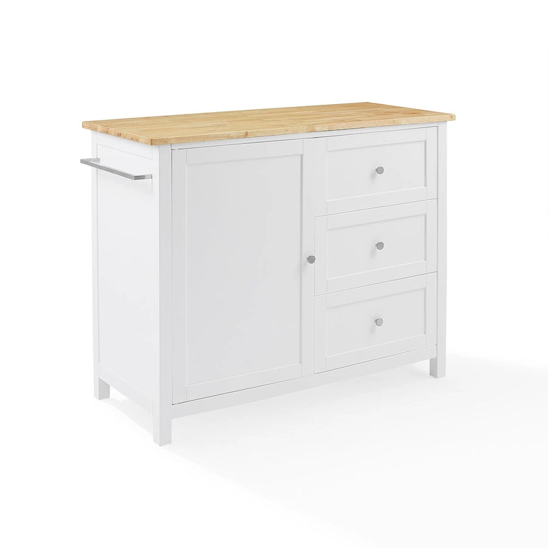 Îlot/desserte de cuisine avec plateau en bois - 18 p x 42,13 l x 37,5 h
