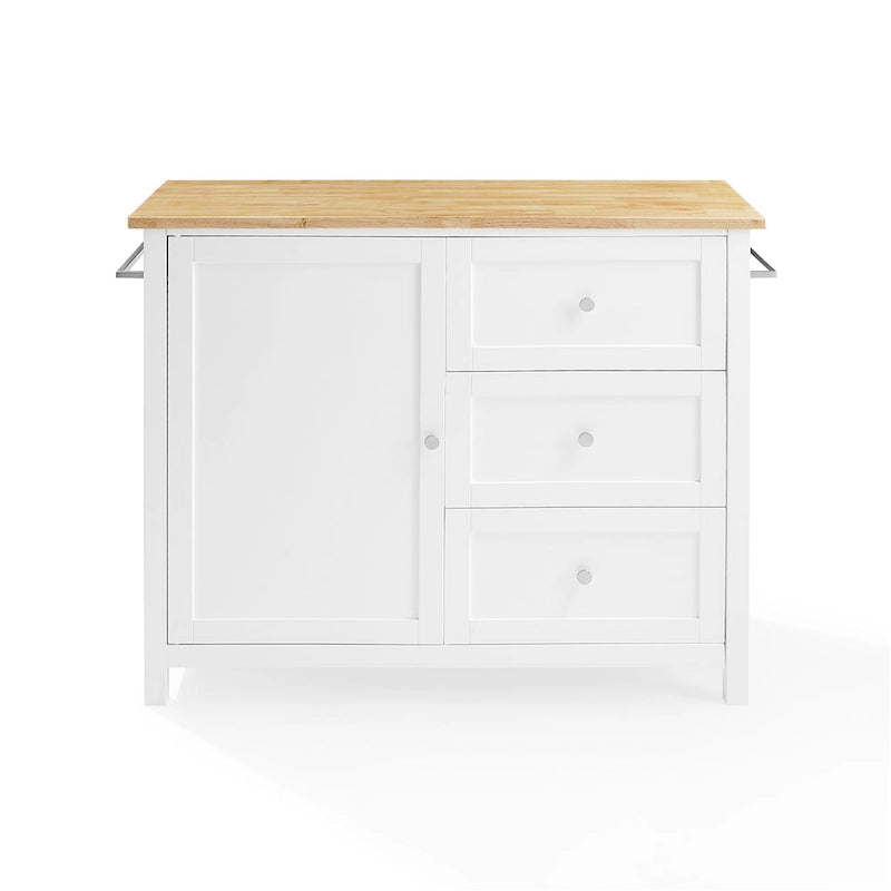 Îlot/desserte de cuisine avec plateau en bois - 18 p x 42,13 l x 37,5 h
