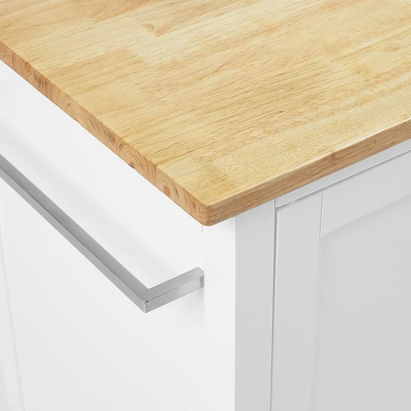 Îlot/desserte de cuisine avec plateau en bois - 18 p x 42,13 l x 37,5 h