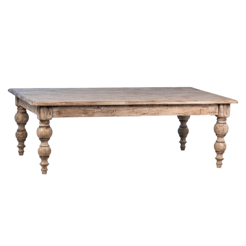 Table basse rectangulaire en pin recyclé de 54 pouces