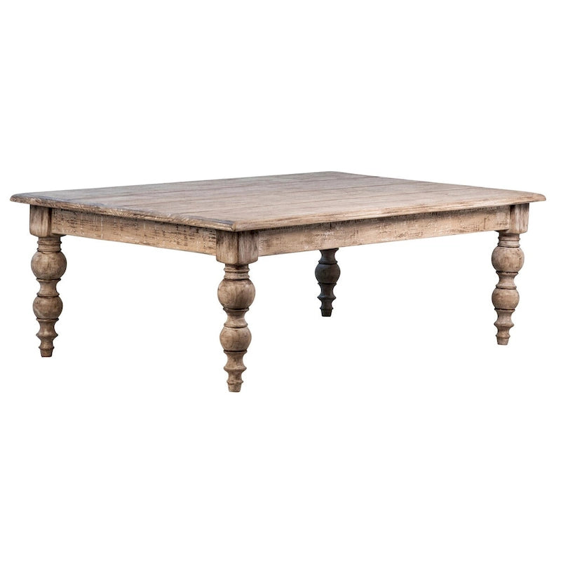 Table basse rectangulaire en pin recyclé de 54 pouces