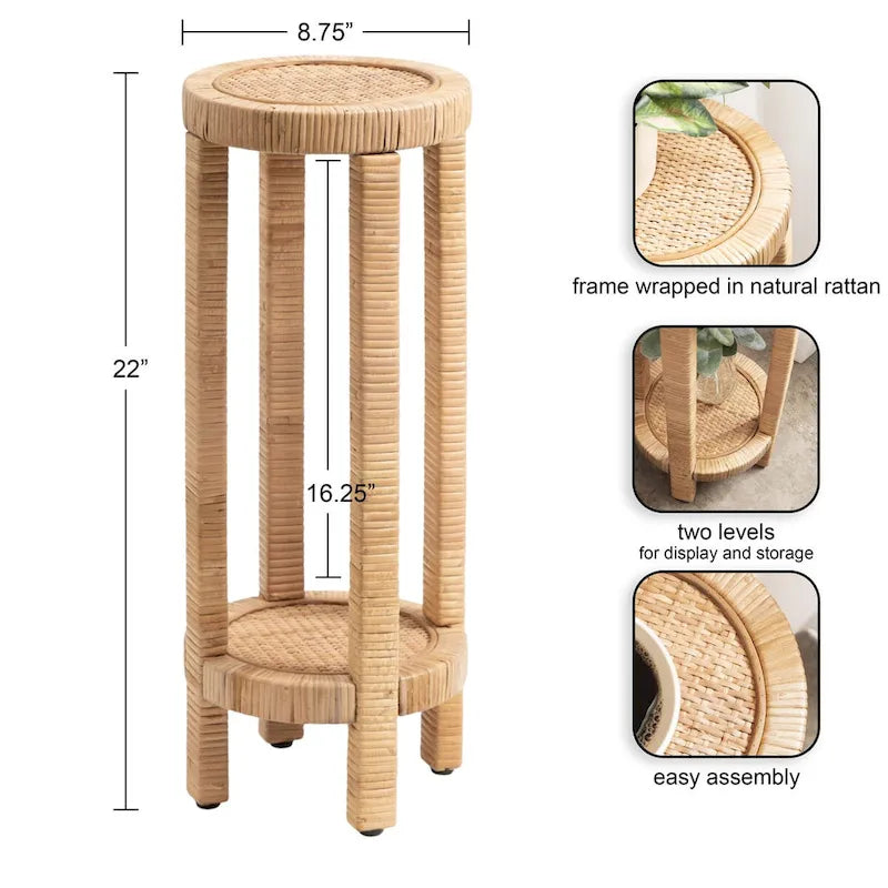 Petite table basse en rotin