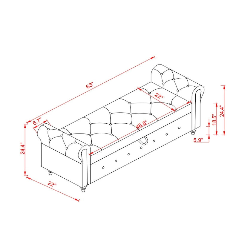 Banc ottoman avec rangement