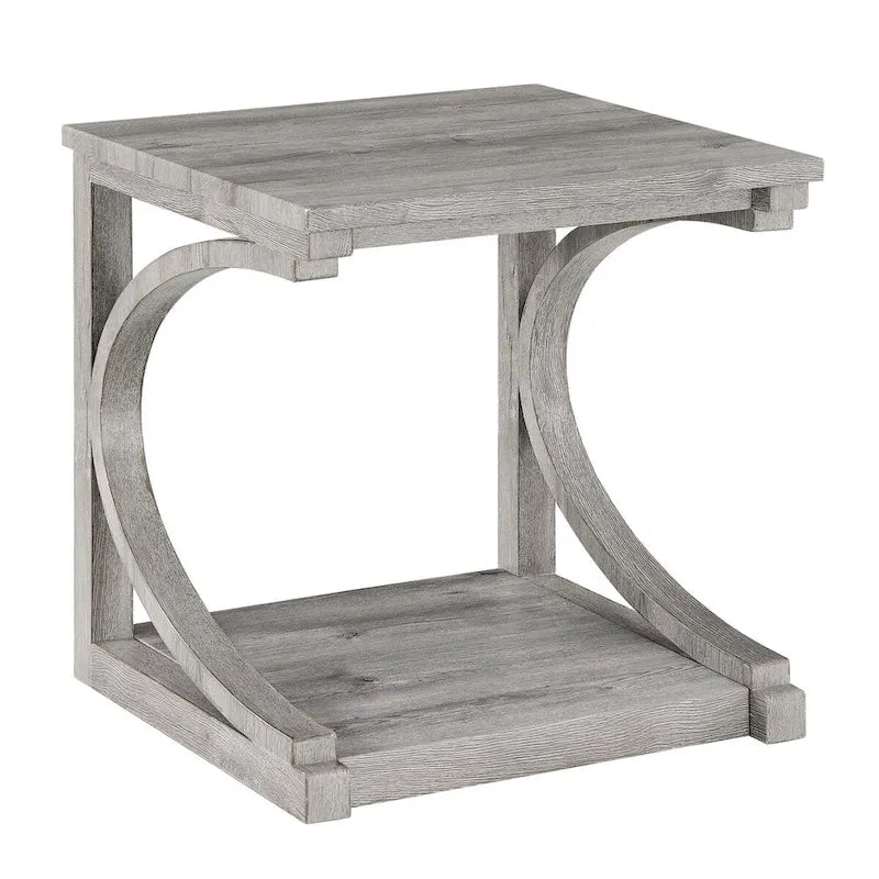 Table basse unique en bois massif avec étagère de rangement