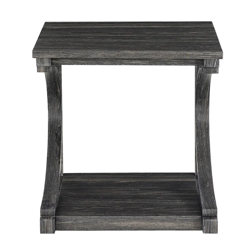 Table basse unique en bois massif avec étagère de rangement